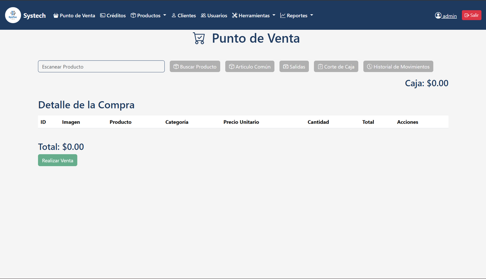 Módulo de ventas en PC
